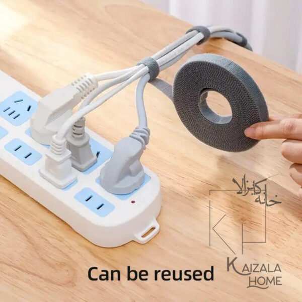 بست پارچه ای(نظم دهنده سیم و کابل)  مشکی - تصویر 6
