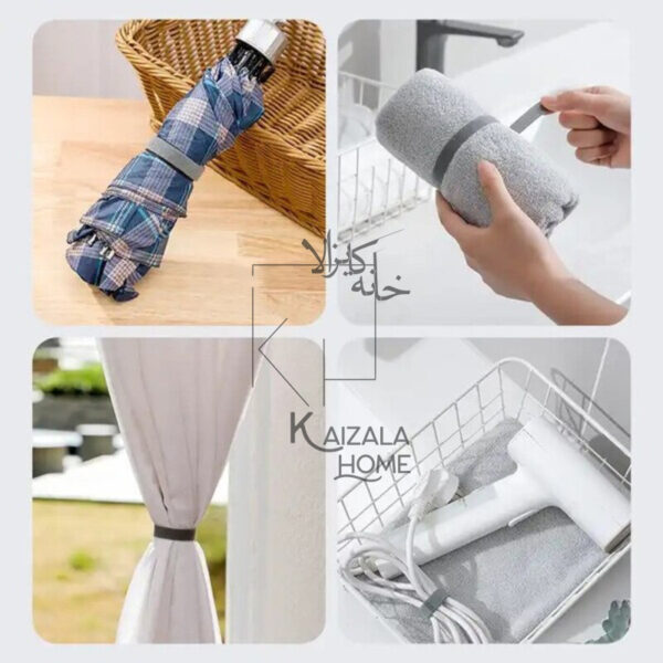 بست پارچه ای(نظم دهنده سیم و کابل)  مشکی - تصویر 7