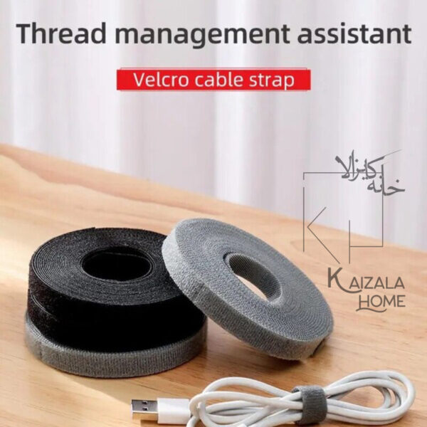 بست پارچه ای(نظم دهنده سیم و کابل)  مشکی - تصویر 8