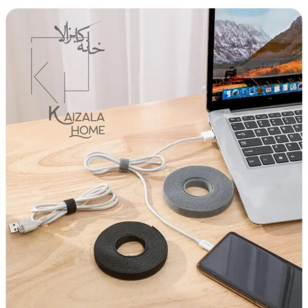 بست پارچه ای(نظم دهنده سیم و کابل)  مشکی - تصویر 9